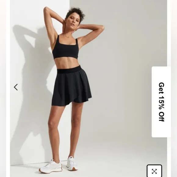 Varley Special Event Rivera Black Athletic Skort Tennis Skirt New
