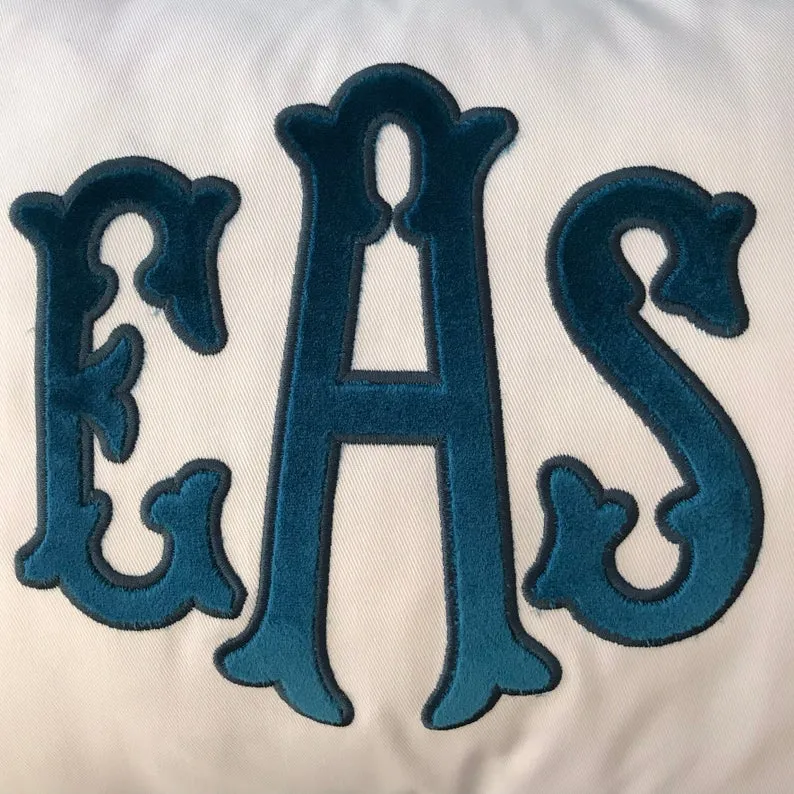 Velvet Applique Monogrammed Pillow