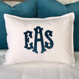 Velvet Applique Monogrammed Pillow