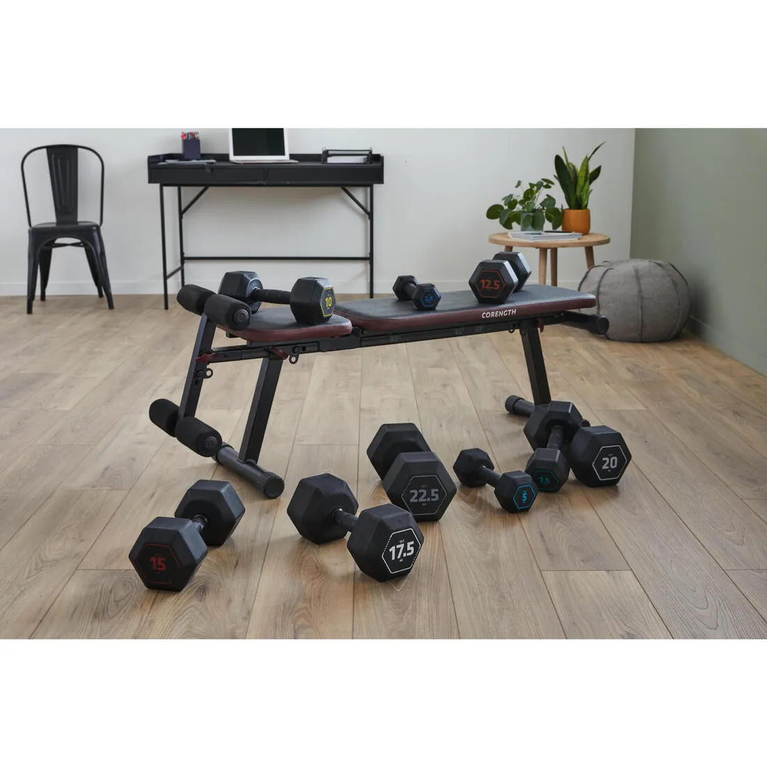 Weight Training & Cross Training Hex Dumbbell 5kg - Black
