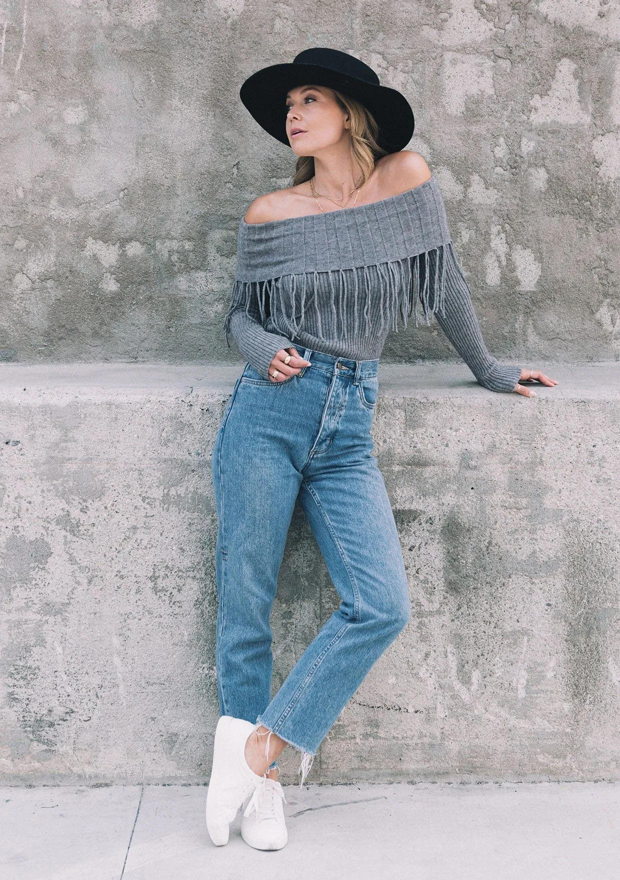 Wild Soul Fringe Boatneck Sweater