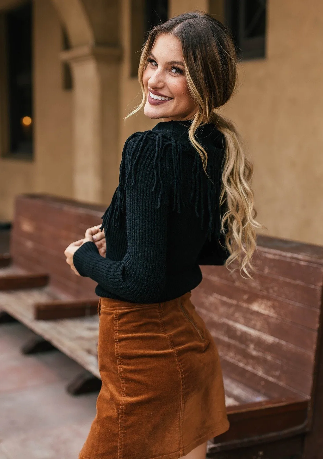 Wild Soul Fringe Boatneck Sweater