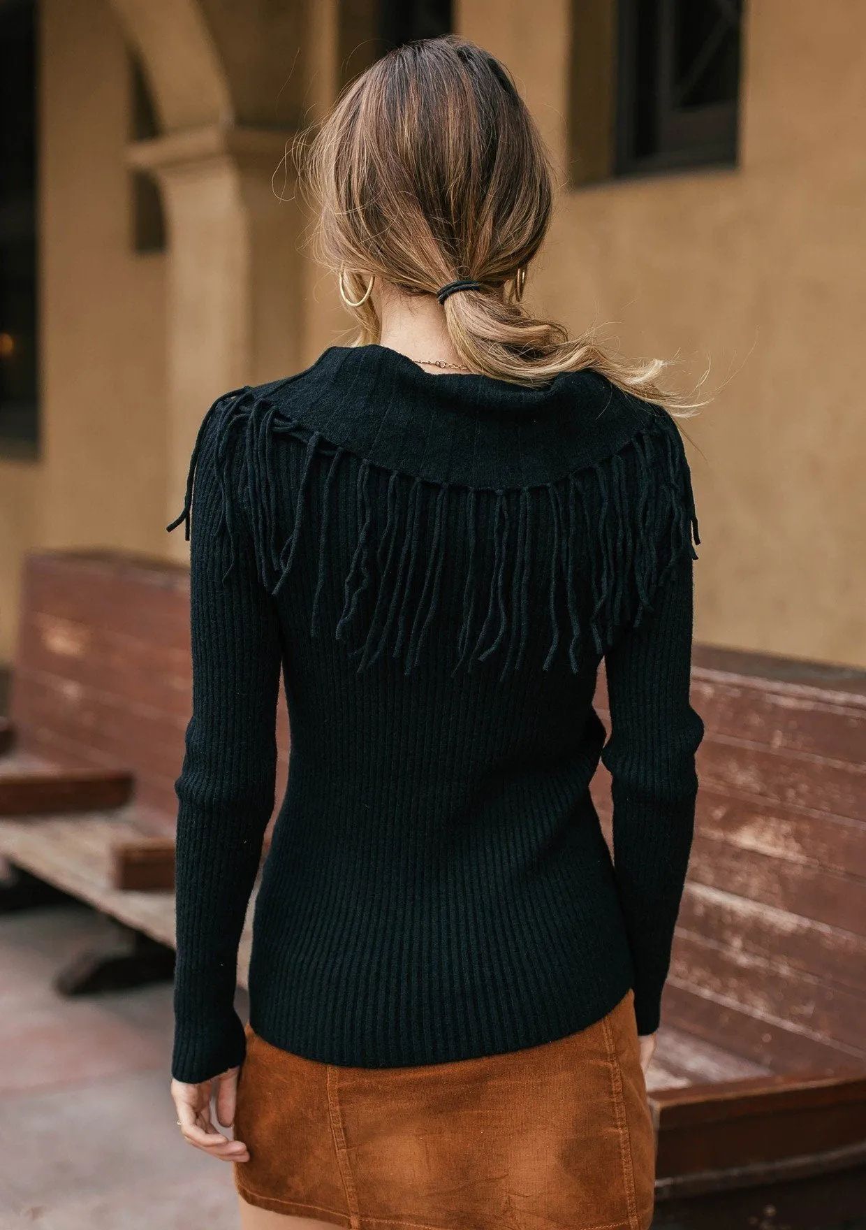 Wild Soul Fringe Boatneck Sweater