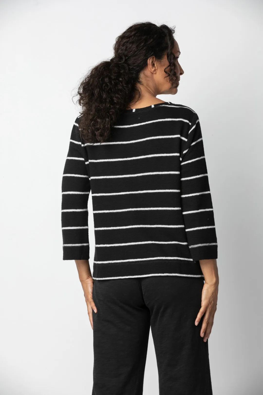Women's Habitat | Beach Front Stripe Pullover Sweater | Black