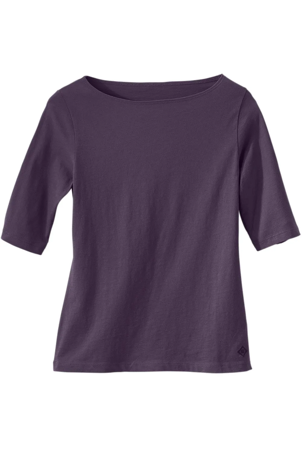 Women's Organic Elbow Sleeve Boat Neck Top