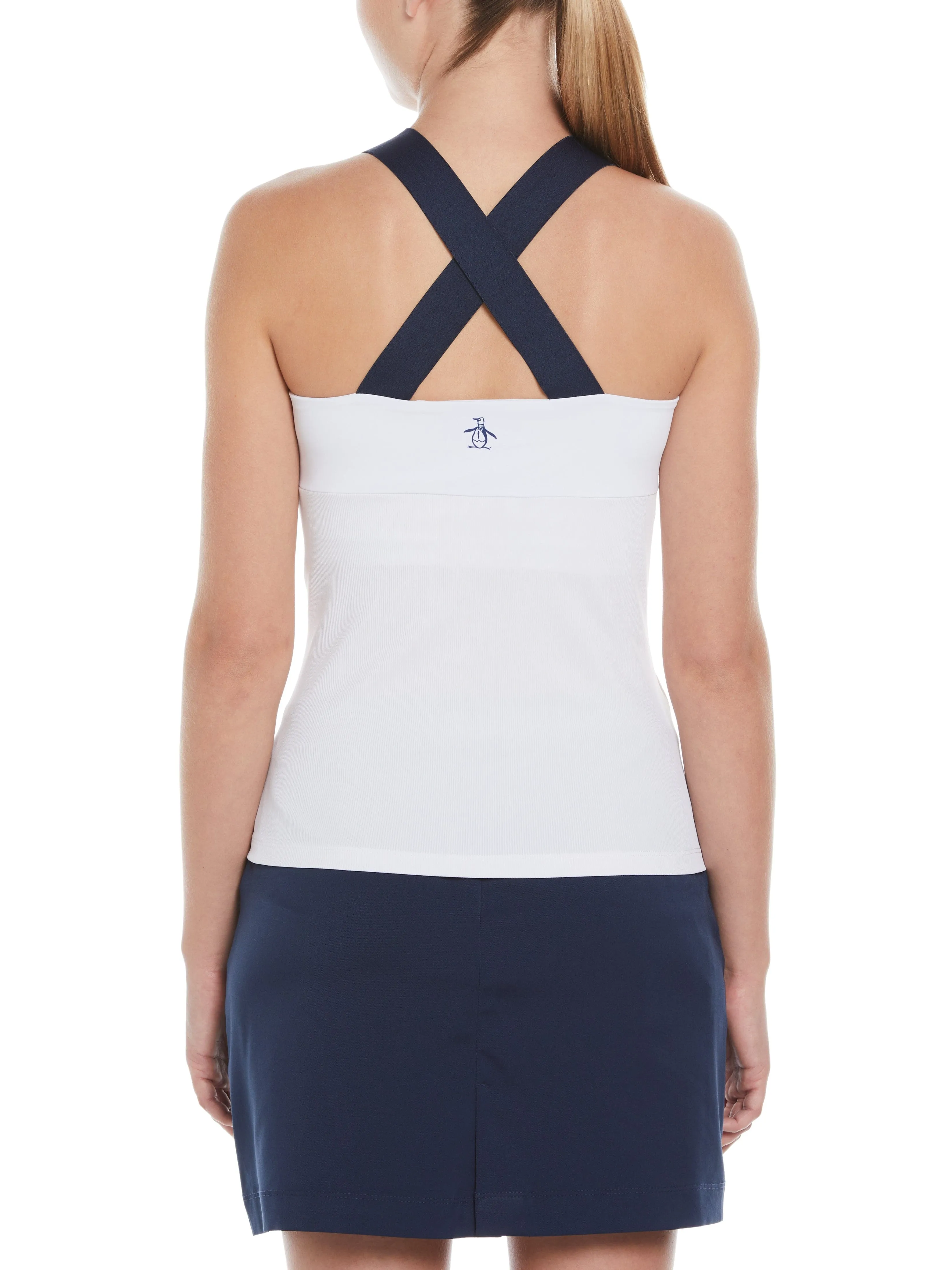 Women's Ribbed Criss Cross Tennis Tank Top