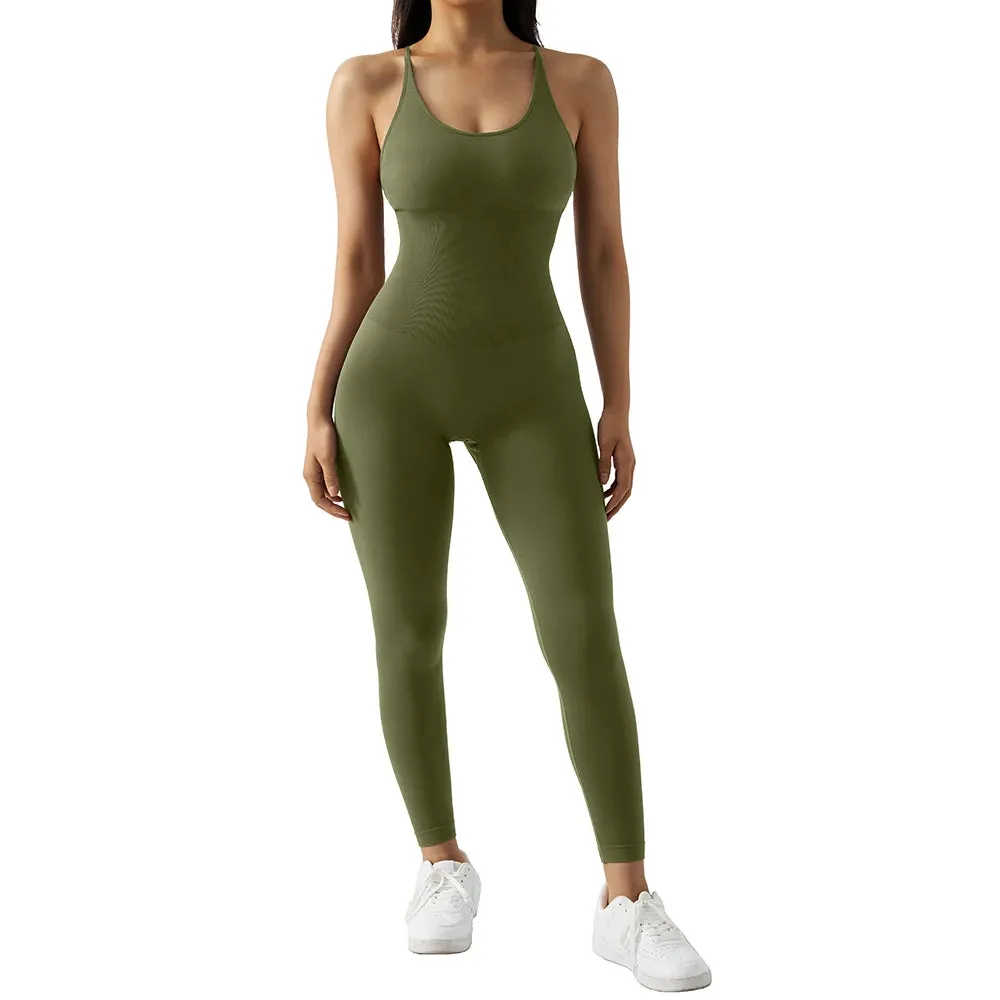 Women's Sleeveless Bodycon Jumpsuit Casual Fitness Playsuit
