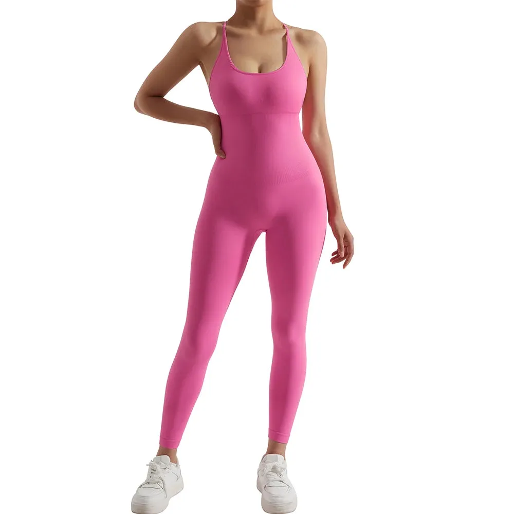 Women's Sleeveless Bodycon Jumpsuit Casual Fitness Playsuit