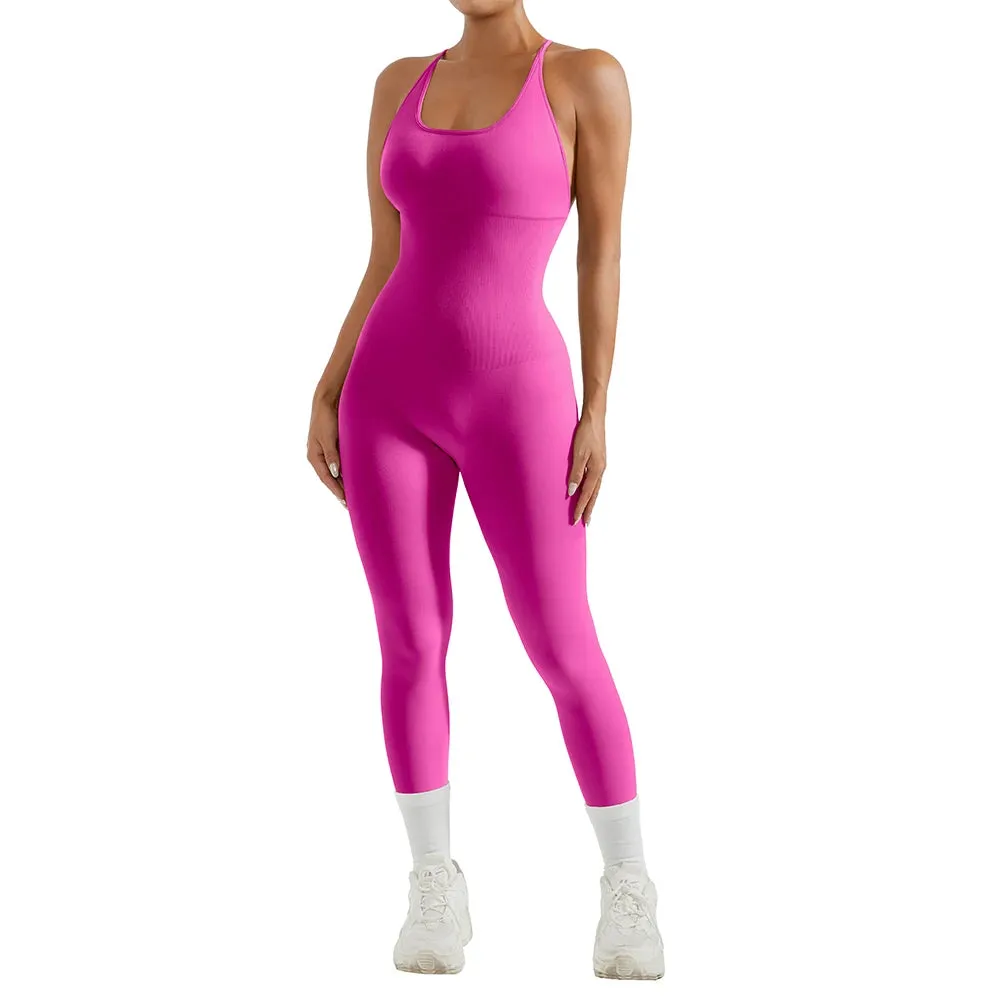 Women's Sleeveless Bodycon Jumpsuit Casual Fitness Playsuit