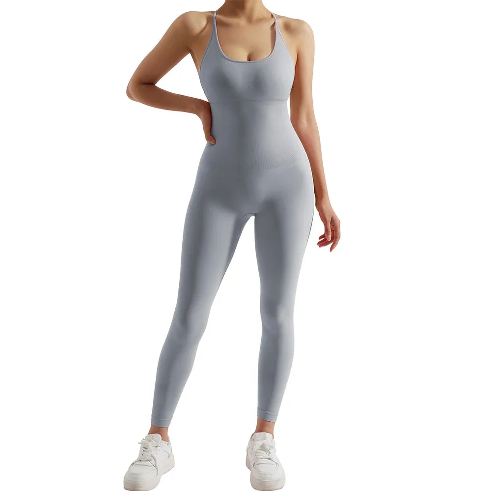Women's Sleeveless Bodycon Jumpsuit Casual Fitness Playsuit