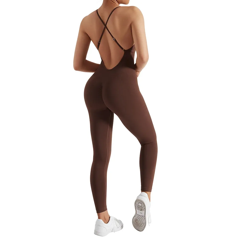 Women's Sleeveless Bodycon Jumpsuit Casual Fitness Playsuit