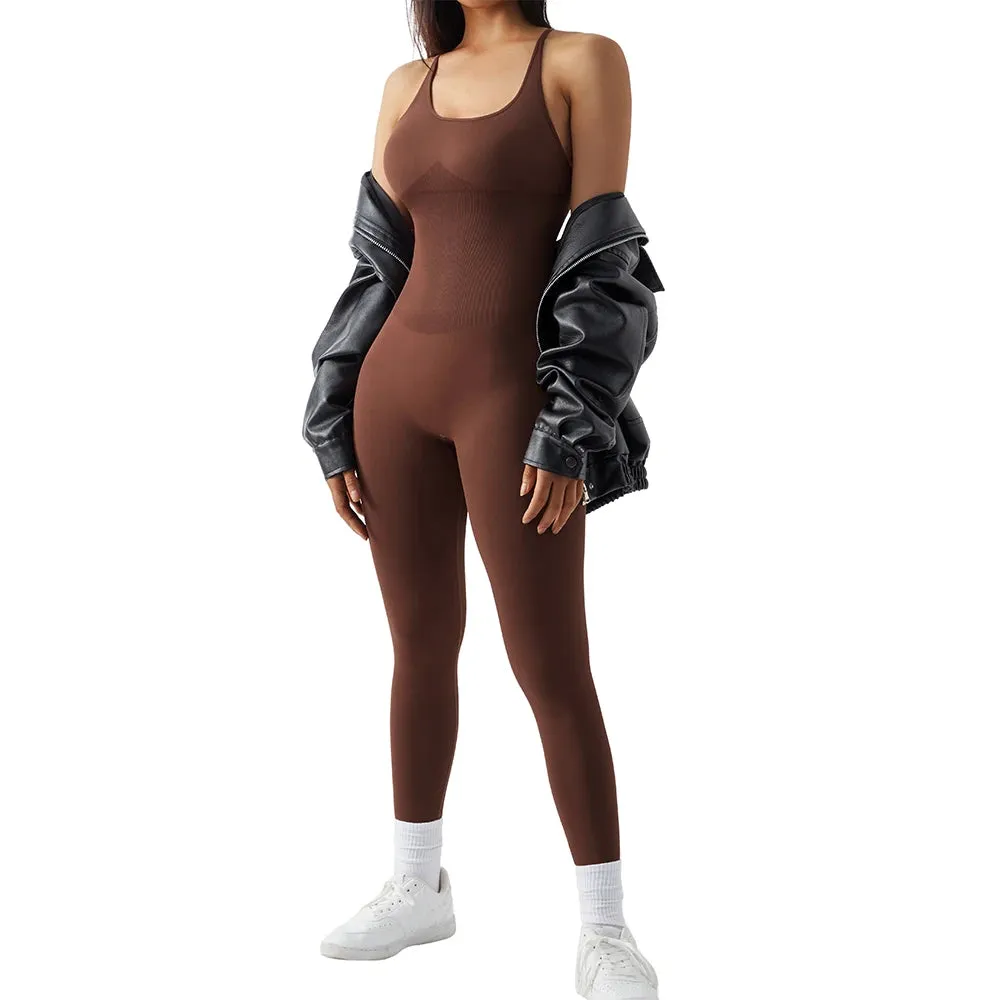 Women's Sleeveless Bodycon Jumpsuit Casual Fitness Playsuit