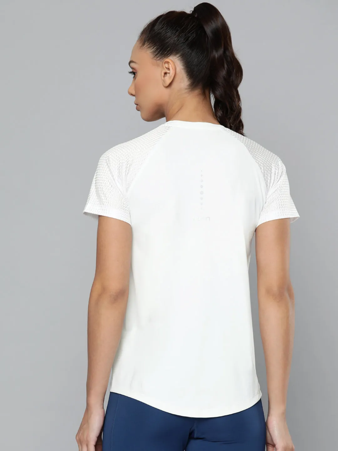 Women's White Training or Gym Solid T-shirt