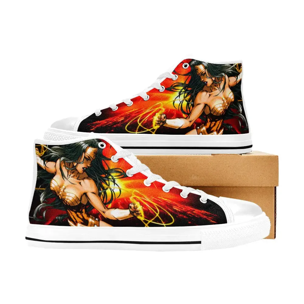 Wonder Woman Shoes High Top Sneakers for Kids and Adults