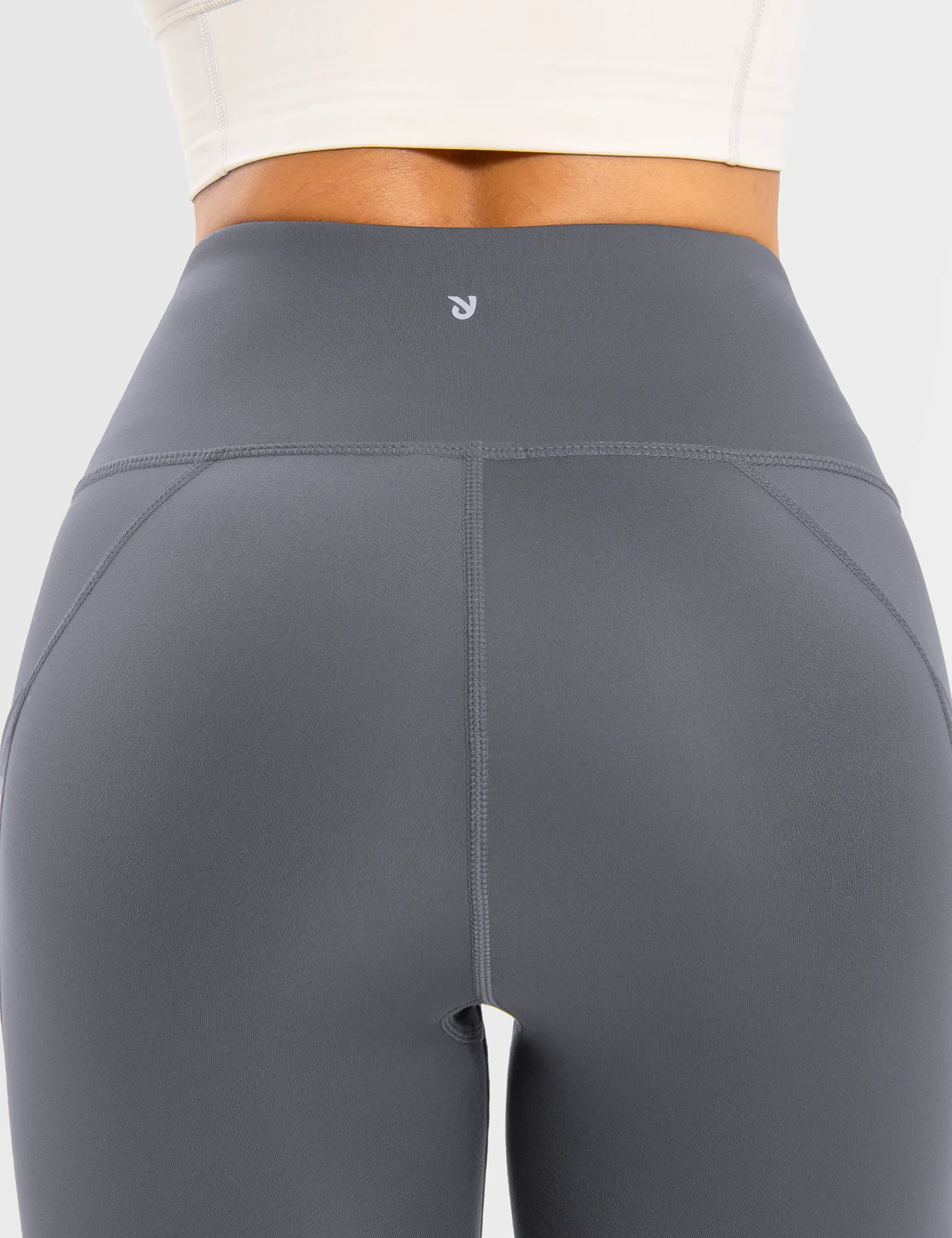 YR Leggings for Women, Yoga Pants with Deep Side Pockets, High Waisted, Grey